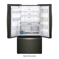 Whirlpool 36" 23.8 Cu. Ft. French Door Refrigerator with Water & Ice Dispenser (WRFC9636RV) - Black Stainless Steel