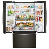 Whirlpool 36" 23.8 Cu. Ft. French Door Refrigerator with Water & Ice Dispenser (WRFC9636RV) - Black Stainless Steel