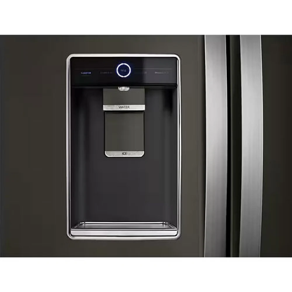 Réfrigérateur 2 portes 23,8 pi³ 36 po à distributeur d'eau et de glaçons de Whirlpool (WRFC9636RV) - Acier inoxydable noir