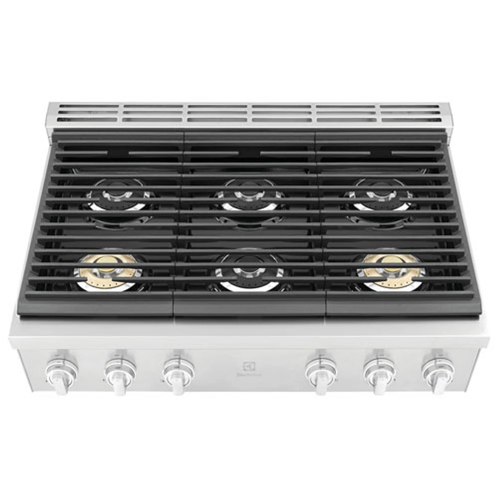 Surface de cuisson au gaz à 6 brûleurs de 36 po d'Electrolux (ECCG3672AS) - Acier inoxydable