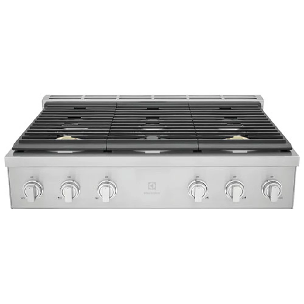 Surface de cuisson au gaz à 6 brûleurs de 36 po d'Electrolux (ECCG3672AS) - Acier inoxydable