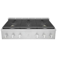 Surface de cuisson au gaz à 6 brûleurs de 36 po d'Electrolux (ECCG3672AS) - Acier inoxydable