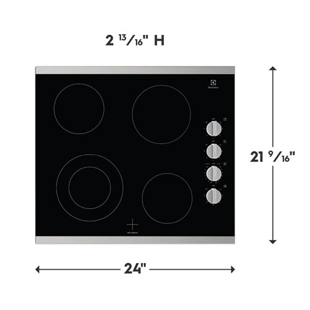 Surface de cuisson électrique de 24 po à 4 éléments d'Electrolux (ECCE242CAS) - Acier inoxydable