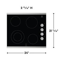 Surface de cuisson électrique de 24 po à 4 éléments d'Electrolux (ECCE242CAS) - Acier inoxydable