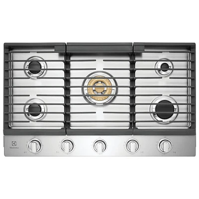 Surface de cuisson au gaz à 5 brûleurs de 36 po d'Electrolux (ECCG3668AS) - Acier inoxydable