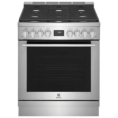 Cuisinière au gaz autonome à 5 brûleurs avec convection véritable 4,5 pi³ 30 po d'Electrolux (ECFG3068AS) - Acier inoxydable