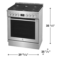 Electrolux 30" 4.5 Cu. Ft. True Convection 5-Burner Freestanding Gas Range (ECFG3068AS) - Stainless Steel