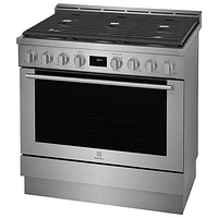 Electrolux 36" 4.4 Cu. Ft. True Convection 6-Burner Freestanding Gas Range (ECFG3668AS) - Stainless Steel