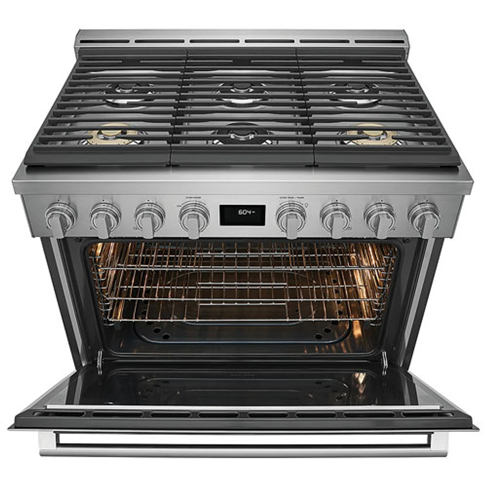 Electrolux 36" 4.4 Cu. Ft. True Convection 6-Burner Freestanding Gas Range (ECFG3668AS) - Stainless Steel