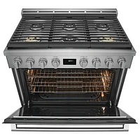 Electrolux 36" 4.4 Cu. Ft. True Convection 6-Burner Freestanding Gas Range (ECFG3668AS) - Stainless Steel