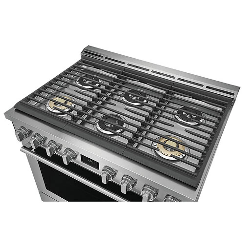 Electrolux 36" 4.4 Cu. Ft. True Convection 6-Burner Freestanding Gas Range (ECFG3668AS) - Stainless Steel