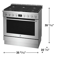 Electrolux 36" 4.4 Cu. Ft. Free-Standing True Convection Dual-Fuel Range (ECFD3668AS) - Stainless
