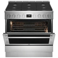 Electrolux 36" 4.4 Cu. Ft. Free-Standing True Convection Dual-Fuel Range (ECFD3668AS) - Stainless