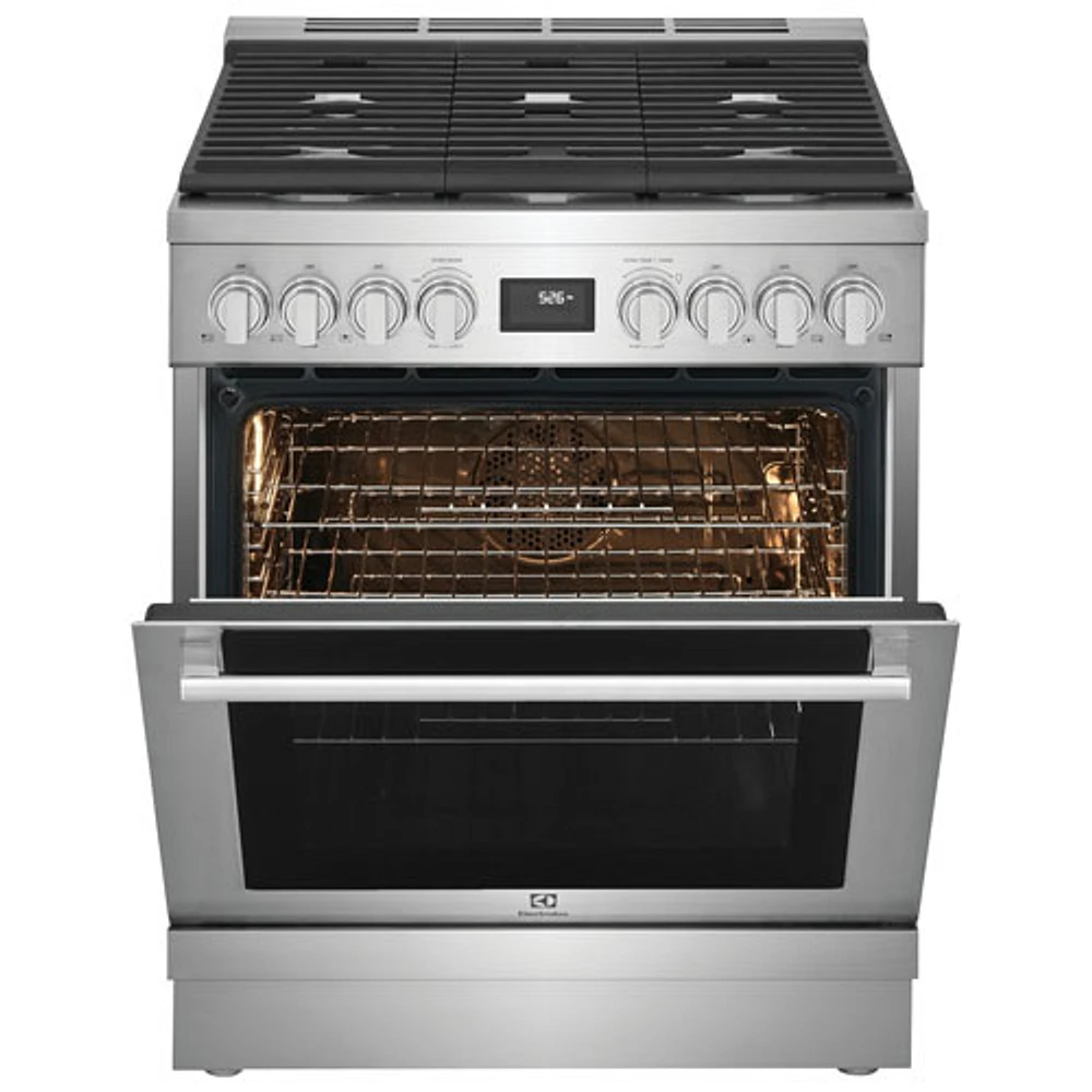 Electrolux 30" 4.6 Cu. Ft. Free-Standing True Convection Dual-Fuel Range (ECFD3068AS) - Stainless