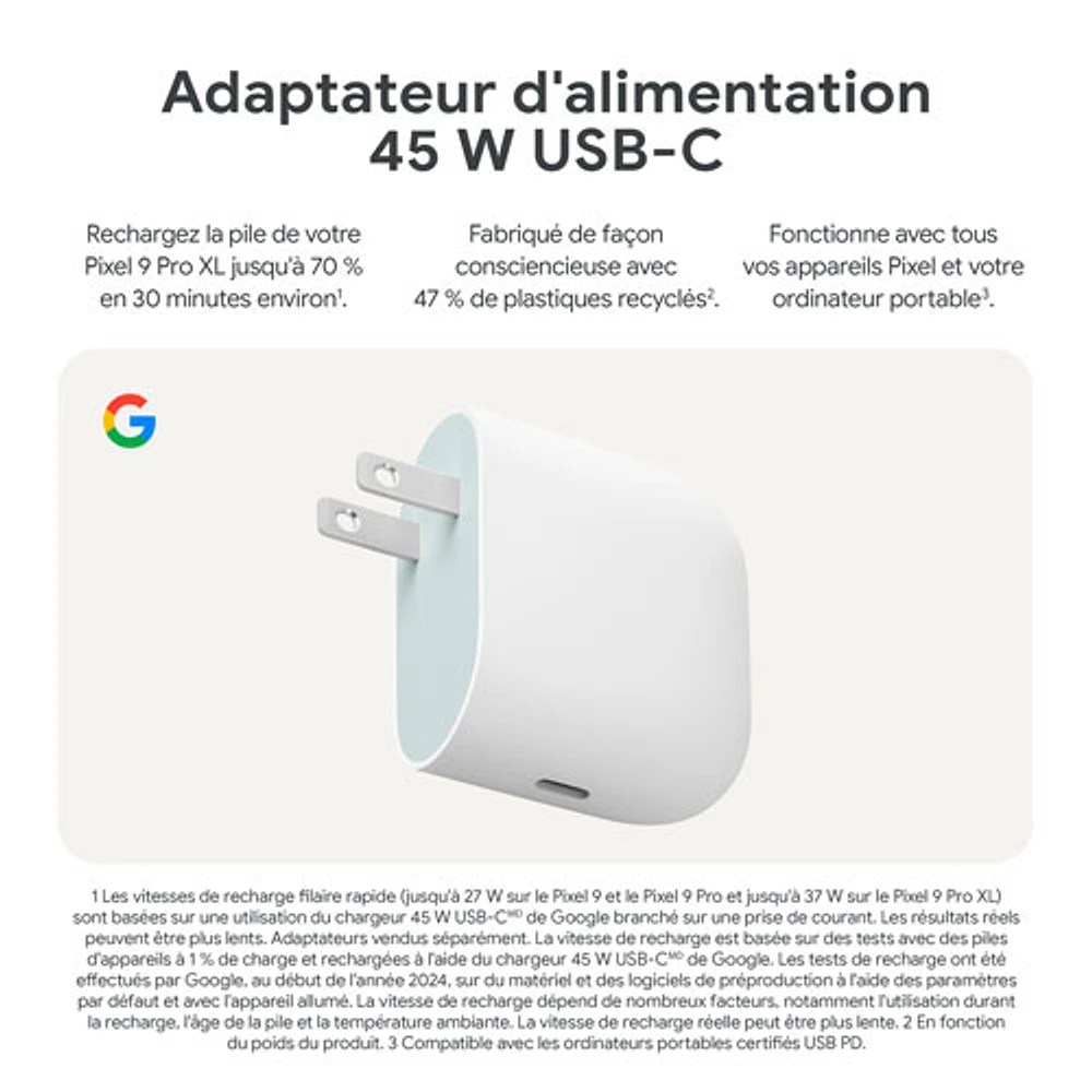 Google 45W Fast-Charging USB-C Wall Charger