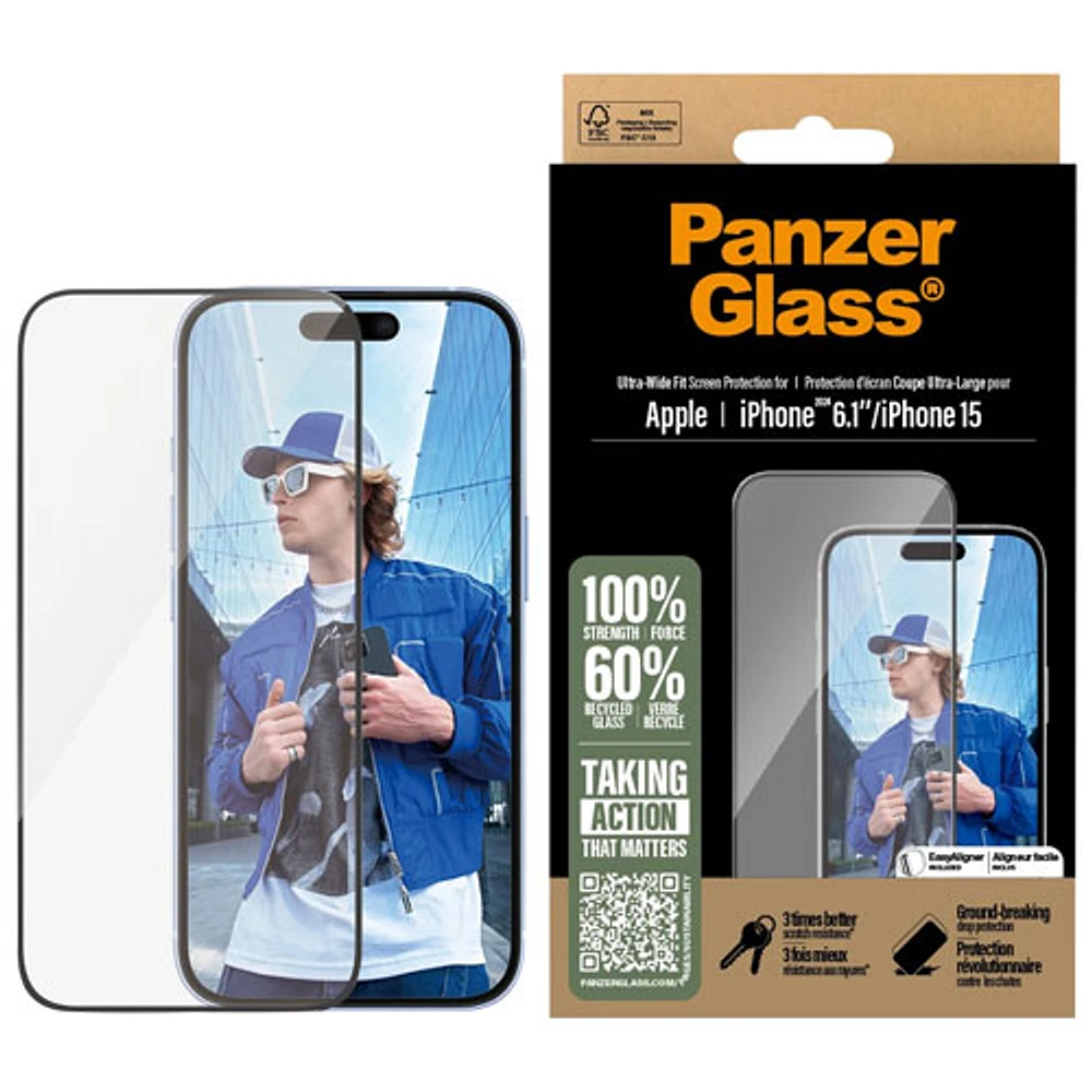 PanzerGlass Ultra-Wide Fit Glass Screen Protector for iPhone 16