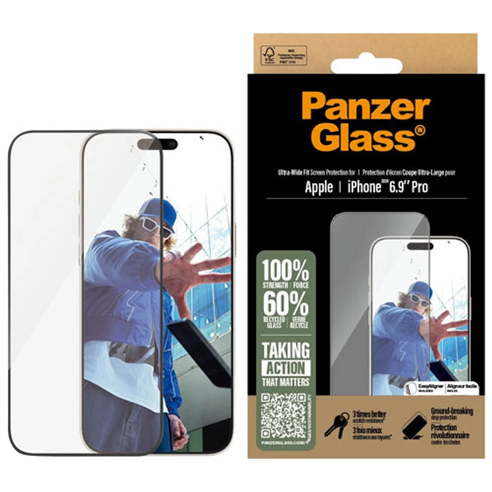 PanzerGlass Ultra-Wide Fit Glass Screen Protector for iPhone 16 Pro Max