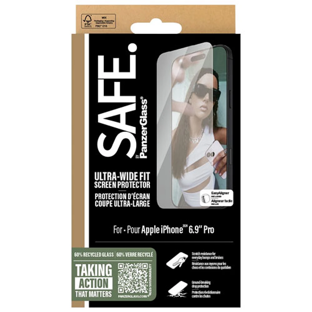 Protecteur d'écran en verre ultralarge SAFE de PanzerGlass pour iPhone 16 Pro Max