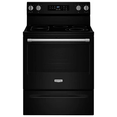 Maytag 30" 5.3 Cu. Ft. Self-Clean 5-Element Freestanding Electric Air Fry Range (YMFES6030RB) - Black