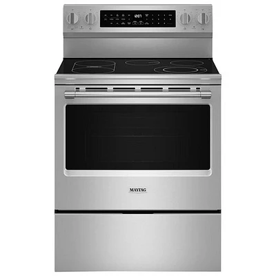 Cuisinière électrique à 5 éléments avec convection véritable et friture à l'air chaud 5,3 pi³ 30 po de Maytag (YMFES8030RZ) - Acier inoxydable