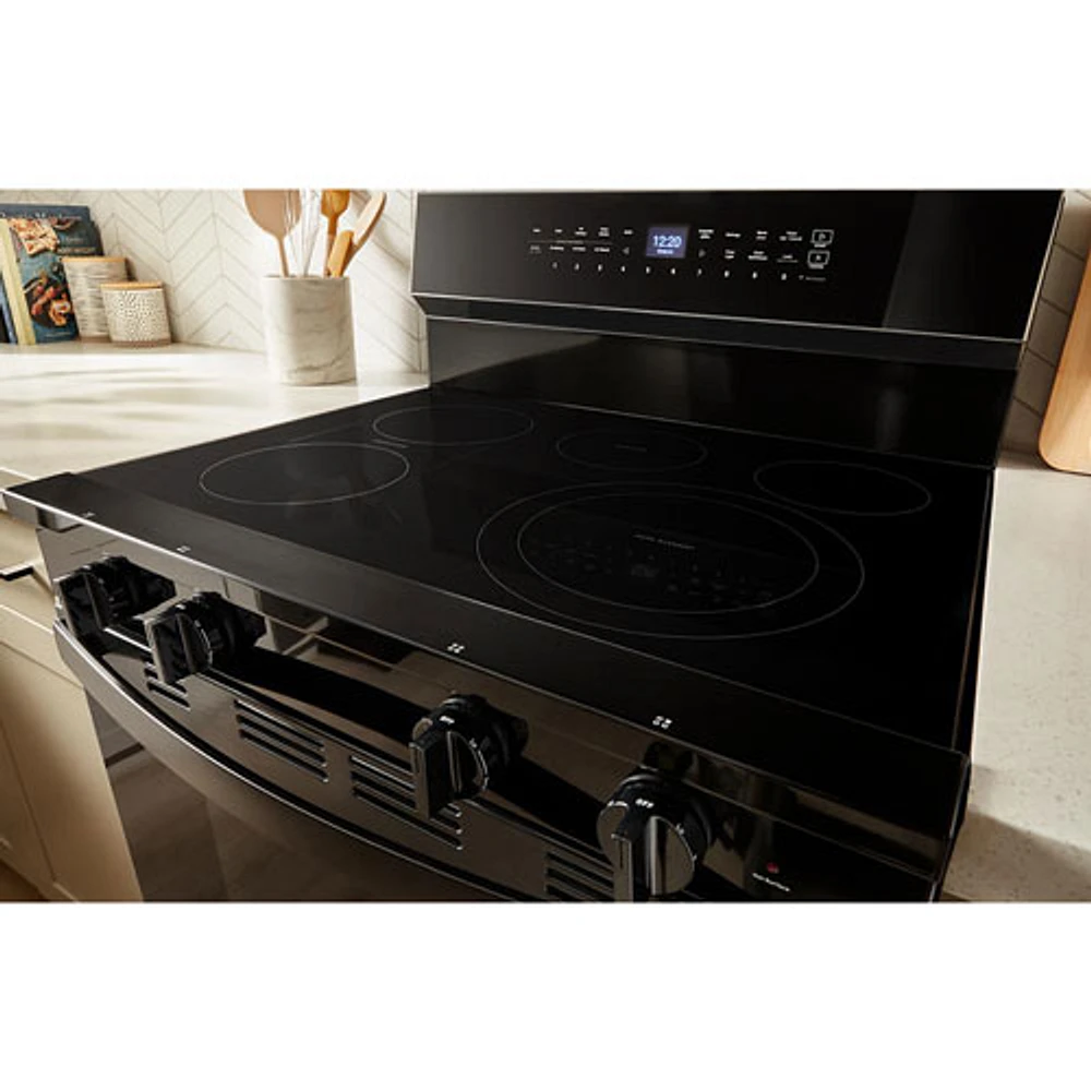 Whirlpool 30" 5.3 Cu. Ft. True Convection 5-Element Freestanding Electric Range (YWFES7530RB) - Black