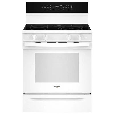 Cuisinière électrique autonome à 5 éléments avec convection véritable 5,3 pi³ 30 po de Whirlpool (YWFES7530RW) - Blanc