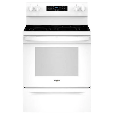 Cuisinière électrique autonome avec convection par ventilateur et friture à l'air chaud 5,3 pi³ 30 po de Whirlpool (YWFES5030RW) - Blanc