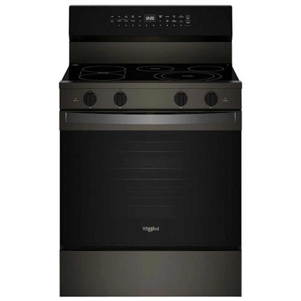 Whirlpool 30" 5.3 Cu. Ft. True Convection 5-Element Electric Range (YWFES7530RV) - Black-on-Stainless