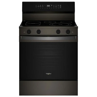 Cuisinière électrique à 5 éléments avec convection véritable 5,3 pi³ 30 po de Whirlpool (YWFES7530RV) - Noir sur inox