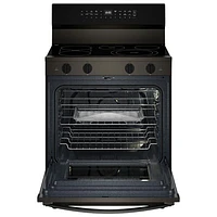 Whirlpool 30" 5.3 Cu. Ft. True Convection 5-Element Electric Range (YWFES7530RV) - Black-on-Stainless