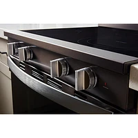 Whirlpool 30" 5.3 Cu. Ft. True Convection 5-Element Electric Range (YWFES7530RV) - Black-on-Stainless