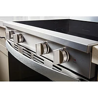 Cuisinière électrique à convection véritable 5,3 pi³ 30 po de Whirlpool (YWFES7530RZ) - Acier inoxydable résistant aux traces de doigts