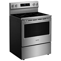 Cuisinière électrique avec four autonettoyant et friture à l'air chaud 5,3 pi³ 30 po de Maytag (YMFES6030RZ) - Acier inoxydable résistant aux traces de doigts