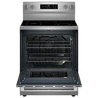 Cuisinière électrique avec four autonettoyant et friture à l'air chaud 5,3 pi³ 30 po de Maytag (YMFES6030RZ) - Acier inoxydable résistant aux traces de doigts