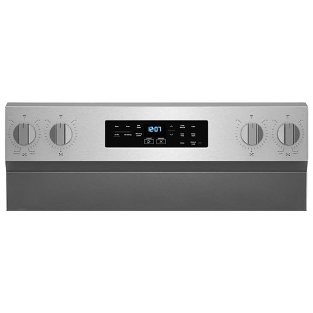 Cuisinière électrique avec four autonettoyant et friture à l'air chaud 5,3 pi³ 30 po de Maytag (YMFES6030RZ) - Acier inoxydable résistant aux traces de doigts