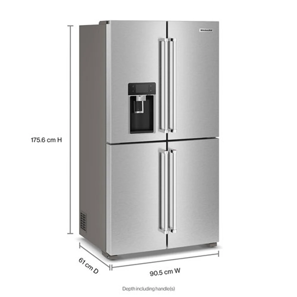 KitchenAid 36" 19.2 Cu. Ft. French Door Refrigerator (KRQC736RPS) - Stainless Steel