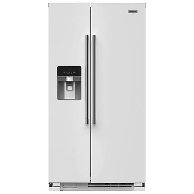 Maytag 36" 24.5 Cu. Ft. Side-By-Side Refrigerator with Water & Ice Dispenser (MRSF4036PW) - White