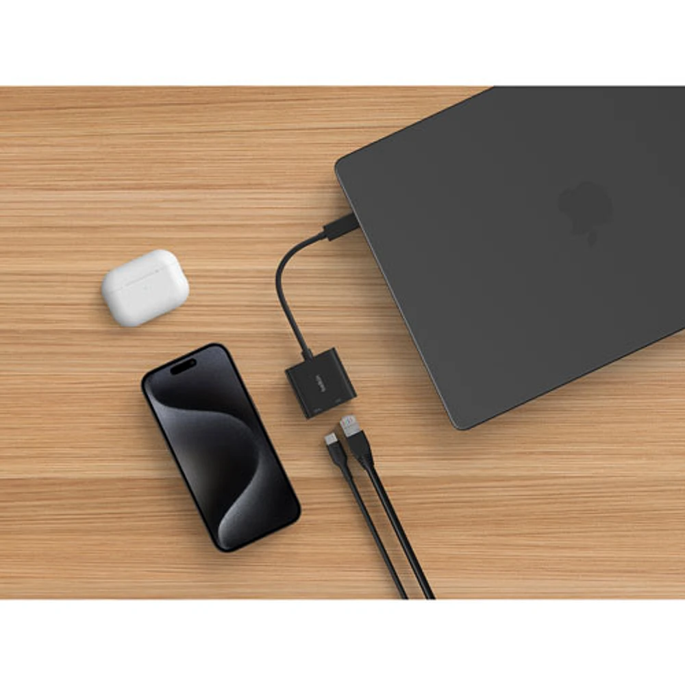 Belkin Connect 2-In-1 100W USB-C to Ethernet & Charge Adapter (INC019btBK)