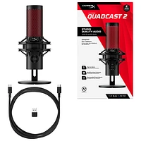 HyperX QuadCast 2 Gaming USB Microphone - Black/Red