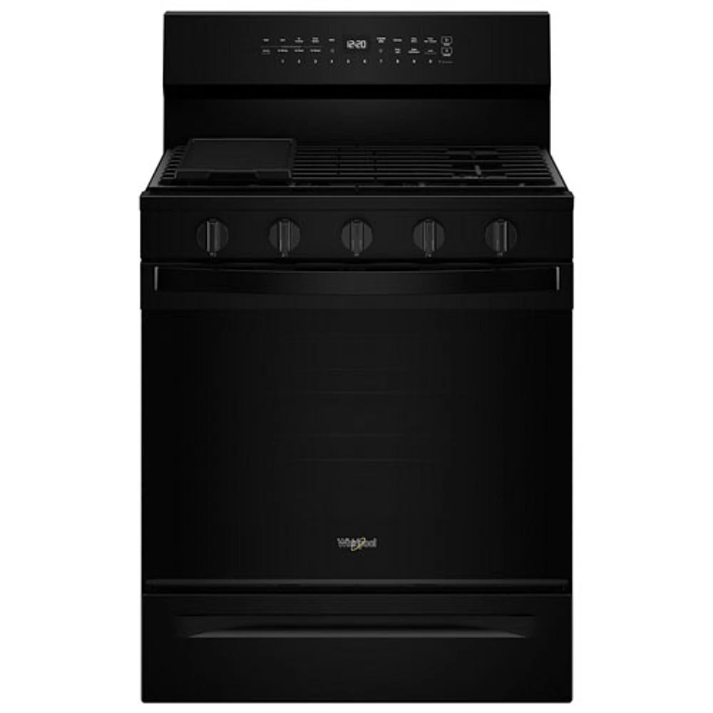 Whirlpool 30" 5.0 Cu. Ft. True Convection 5-Burner Freestanding Gas Range (WFGS7530RB) - Black