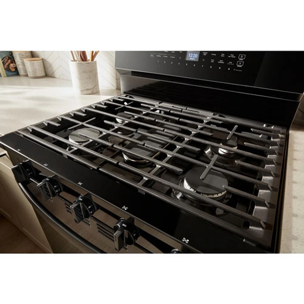 Whirlpool 30" 5.0 Cu. Ft. True Convection 5-Burner Freestanding Gas Range (WFGS7530RB) - Black