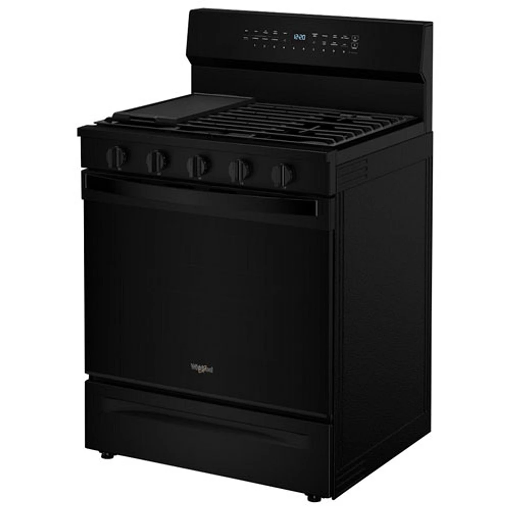 Whirlpool 30" 5.0 Cu. Ft. True Convection 5-Burner Freestanding Gas Range (WFGS7530RB) - Black