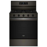 Whirlpool 30" 5.0 Cu Ft Fan Convection 5-Burner Freestanding Gas Air Fry Range (WFGS5030RV) - Black Stainless