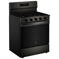 Whirlpool 30" 5.0 Cu Ft Fan Convection 5-Burner Freestanding Gas Air Fry Range (WFGS5030RV) - Black Stainless