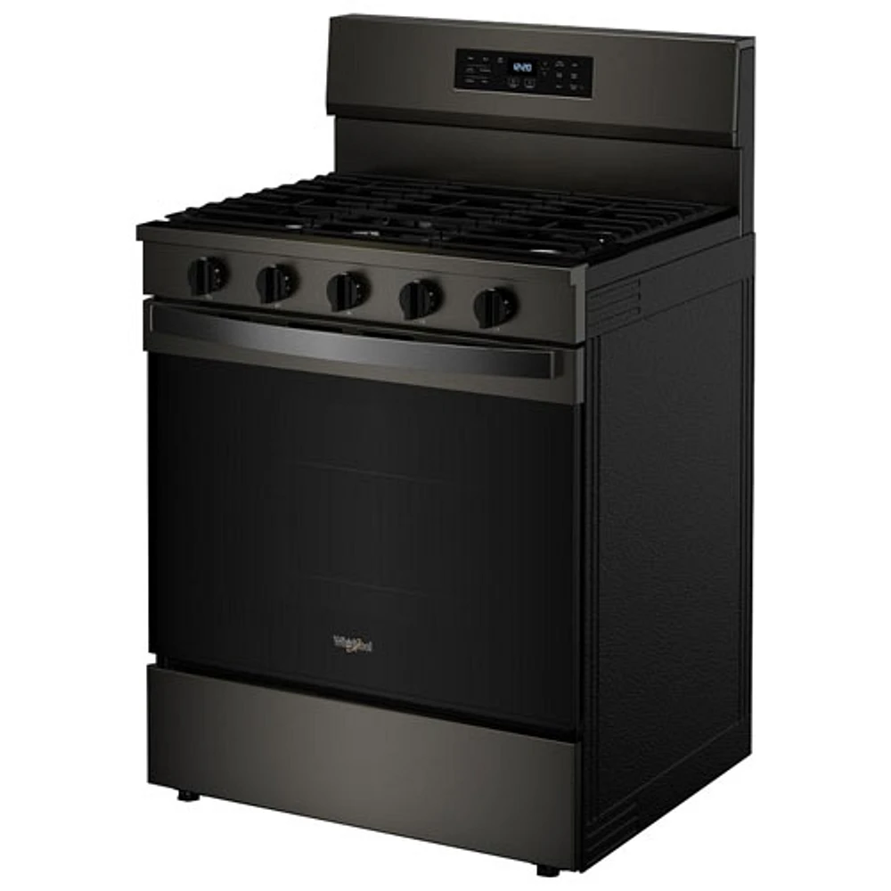 Whirlpool 30" 5.0 Cu Ft Fan Convection 5-Burner Freestanding Gas Air Fry Range (WFGS5030RV) - Black Stainless