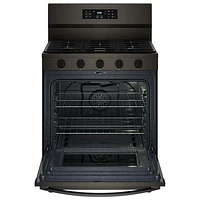 Whirlpool 30" 5.0 Cu Ft Fan Convection 5-Burner Freestanding Gas Air Fry Range (WFGS5030RV) - Black Stainless