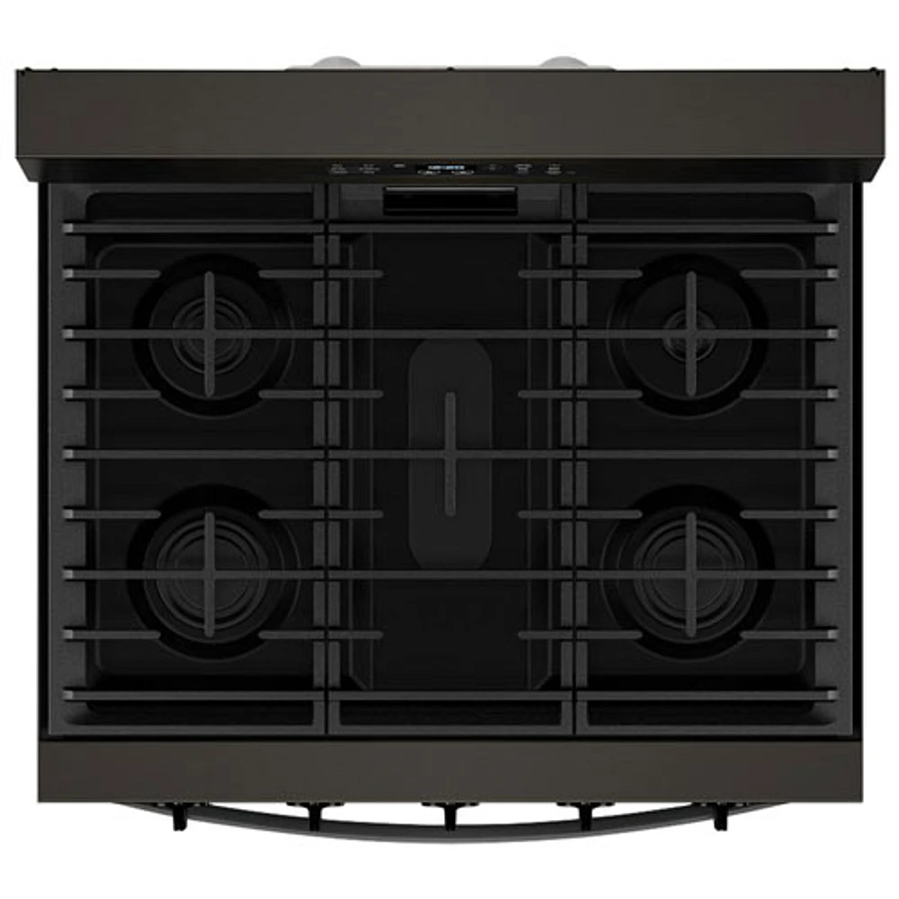 Whirlpool 30" 5.0 Cu Ft Fan Convection 5-Burner Freestanding Gas Air Fry Range (WFGS5030RV) - Black Stainless