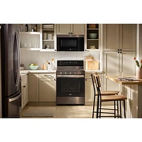 Whirlpool 30" 5.0 Cu. Ft. True Convection 5-Burner Freestanding Gas Range (WFGS7530RV) - Black-on-Stainless