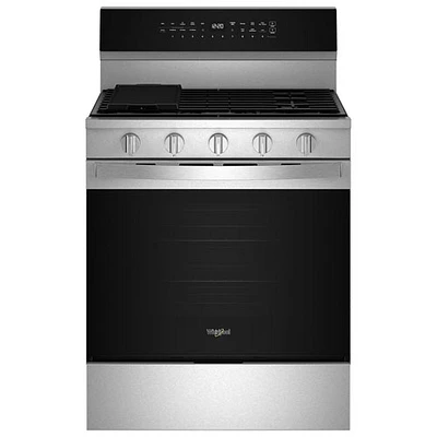 Cuisinière au gaz autonome de 30 po à 5 brûleurs avec four à convection véritable de 5,0 pi³ de Whirlpool (WFGS7530RZ) - Acier inoxydable