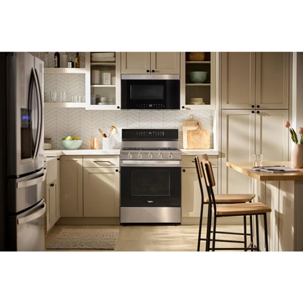 Whirlpool 30" 5.0 Cu. Ft. True Convection 5-Burner Freestanding Gas Range (WFGS7530RZ) - Stainless Steel